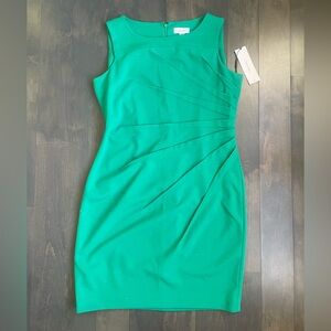 Calvin Klein Green Sleeveless Midi Dress NWT Size 14P